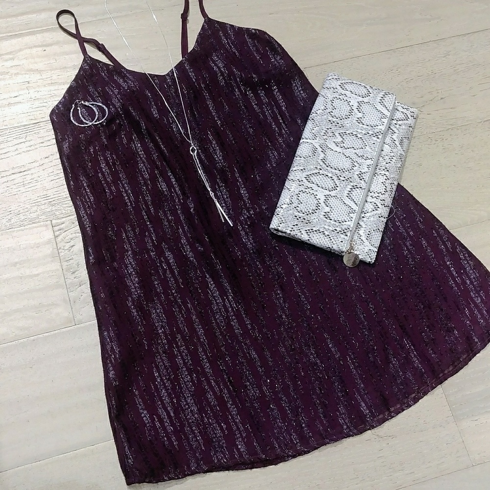 Francesca's purple shift dress